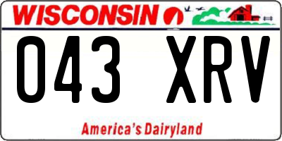 WI license plate 043XRV