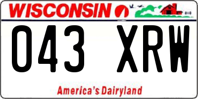 WI license plate 043XRW