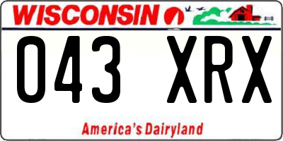 WI license plate 043XRX