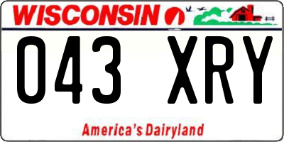 WI license plate 043XRY