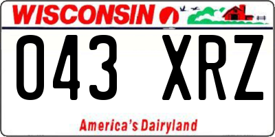 WI license plate 043XRZ