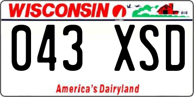 WI license plate 043XSD
