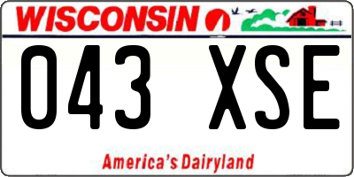 WI license plate 043XSE