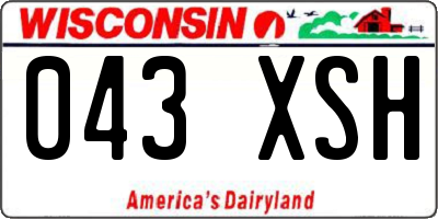 WI license plate 043XSH