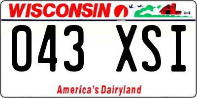 WI license plate 043XSI