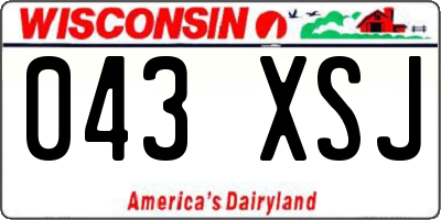 WI license plate 043XSJ