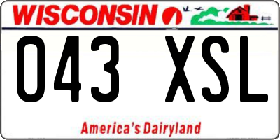 WI license plate 043XSL