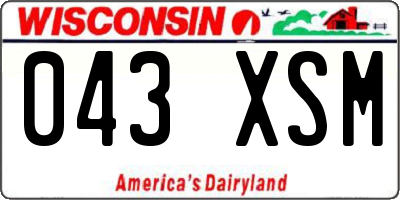 WI license plate 043XSM