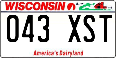 WI license plate 043XST