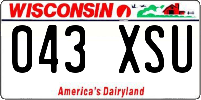 WI license plate 043XSU