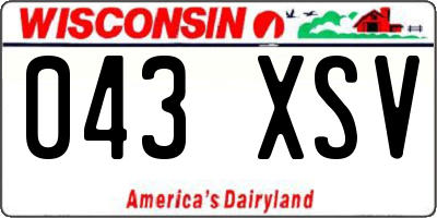 WI license plate 043XSV