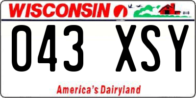 WI license plate 043XSY