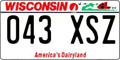 WI license plate 043XSZ