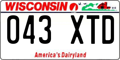 WI license plate 043XTD