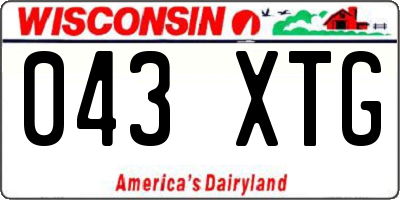 WI license plate 043XTG