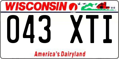 WI license plate 043XTI
