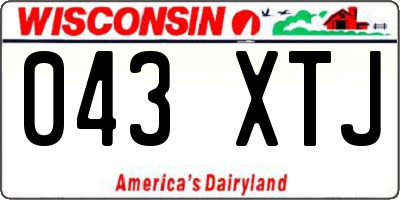WI license plate 043XTJ