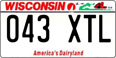 WI license plate 043XTL