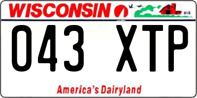 WI license plate 043XTP