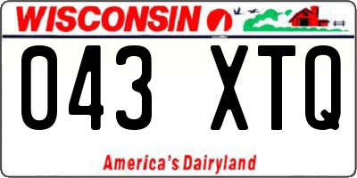 WI license plate 043XTQ