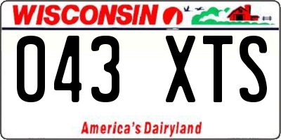 WI license plate 043XTS