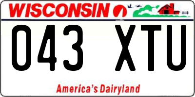 WI license plate 043XTU