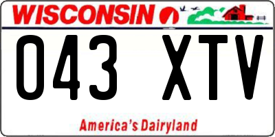 WI license plate 043XTV