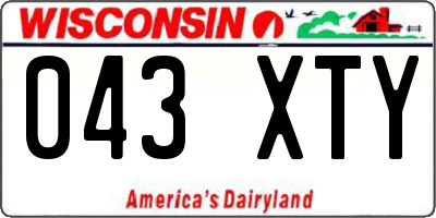 WI license plate 043XTY