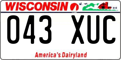 WI license plate 043XUC