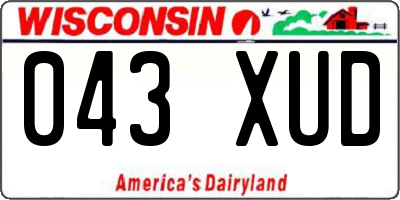 WI license plate 043XUD