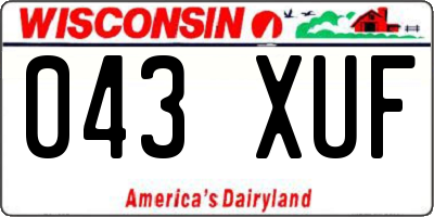 WI license plate 043XUF