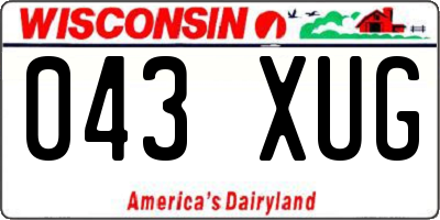 WI license plate 043XUG