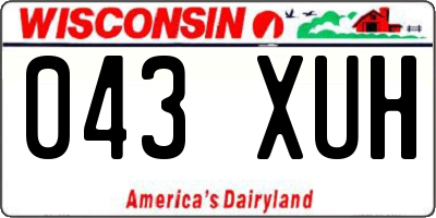 WI license plate 043XUH