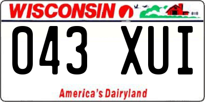 WI license plate 043XUI