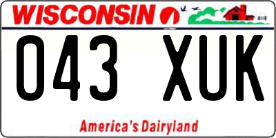 WI license plate 043XUK