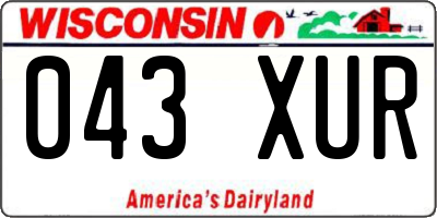 WI license plate 043XUR