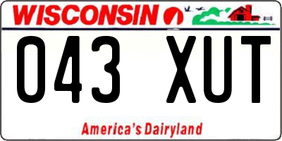 WI license plate 043XUT