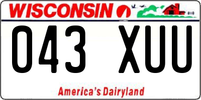 WI license plate 043XUU