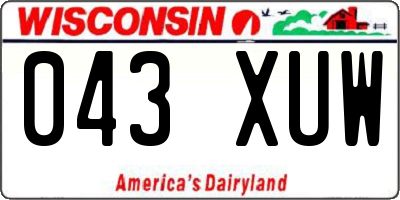 WI license plate 043XUW