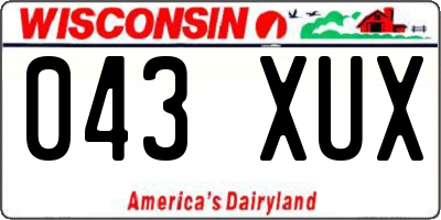 WI license plate 043XUX