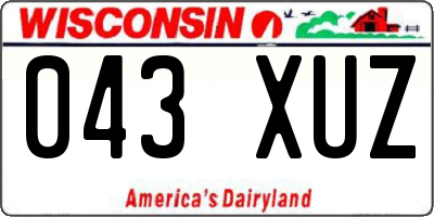 WI license plate 043XUZ