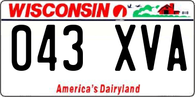 WI license plate 043XVA