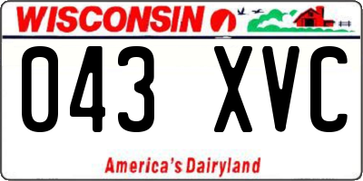 WI license plate 043XVC