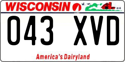 WI license plate 043XVD