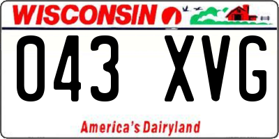 WI license plate 043XVG