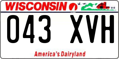 WI license plate 043XVH