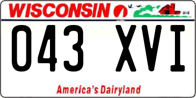 WI license plate 043XVI