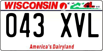 WI license plate 043XVL