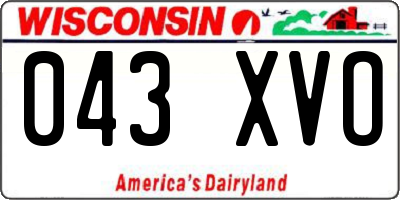 WI license plate 043XVO