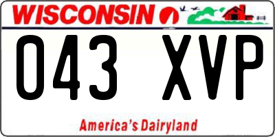 WI license plate 043XVP